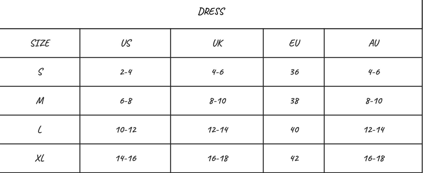 White Strapless Pocket Dress Size Chart