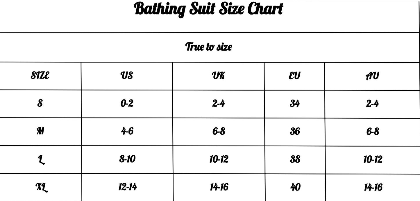 Sunny Yellow Polka Dot Two Piece Bikini Size Chart