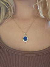 Load image into Gallery viewer, Blue Sapphire Sun Necklace
