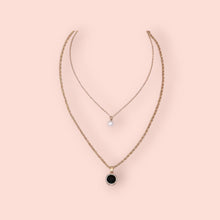 Load image into Gallery viewer, Black Retro Pearl Pendant Multilayer Necklace
