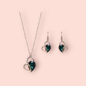 Emerald Necklace and Earring Set