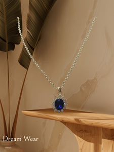 Blue Sapphire Sun Necklace