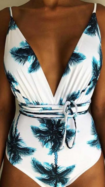 Palm One Piece Bathing Suit - Dream Wear Boutique