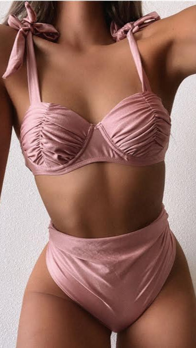 High Waisted Pink Bikini - Dream Wear Boutique