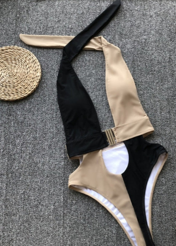  Black & Tan One Piece Bathing Suit - Dream Wear Boutique