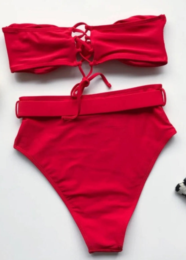 Red Two-Piece Swimsuit