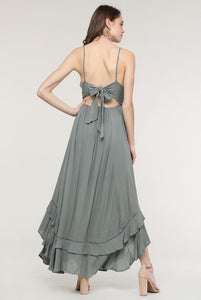 Lucy Lace Olive Maxi Dress - Dream Wear Boutique