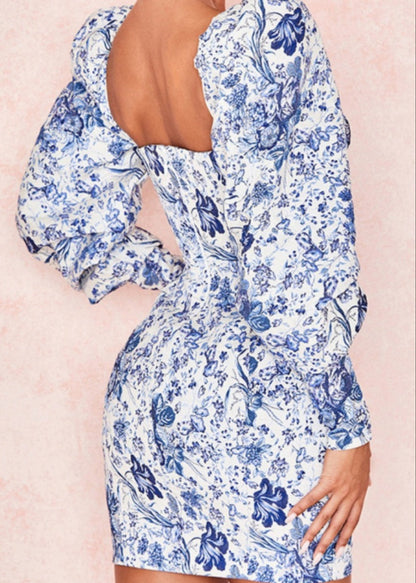 Puff Sleeve Bodycon Dress - Dream Wear Boutique
