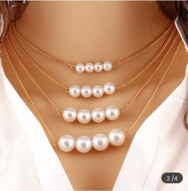 Pearl 4 Layer Necklace - Dream Wear Boutique