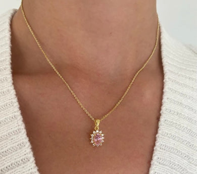Pink Diamond Sun Necklace - Dream Wear Boutique