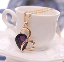 Load image into Gallery viewer, Purple Sapphire Pendant Necklace and Earring Set
