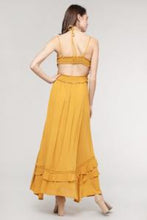 Load image into Gallery viewer, Mustard Yellow Lace Trim Maxi Dress - Dream Wear Boutique
